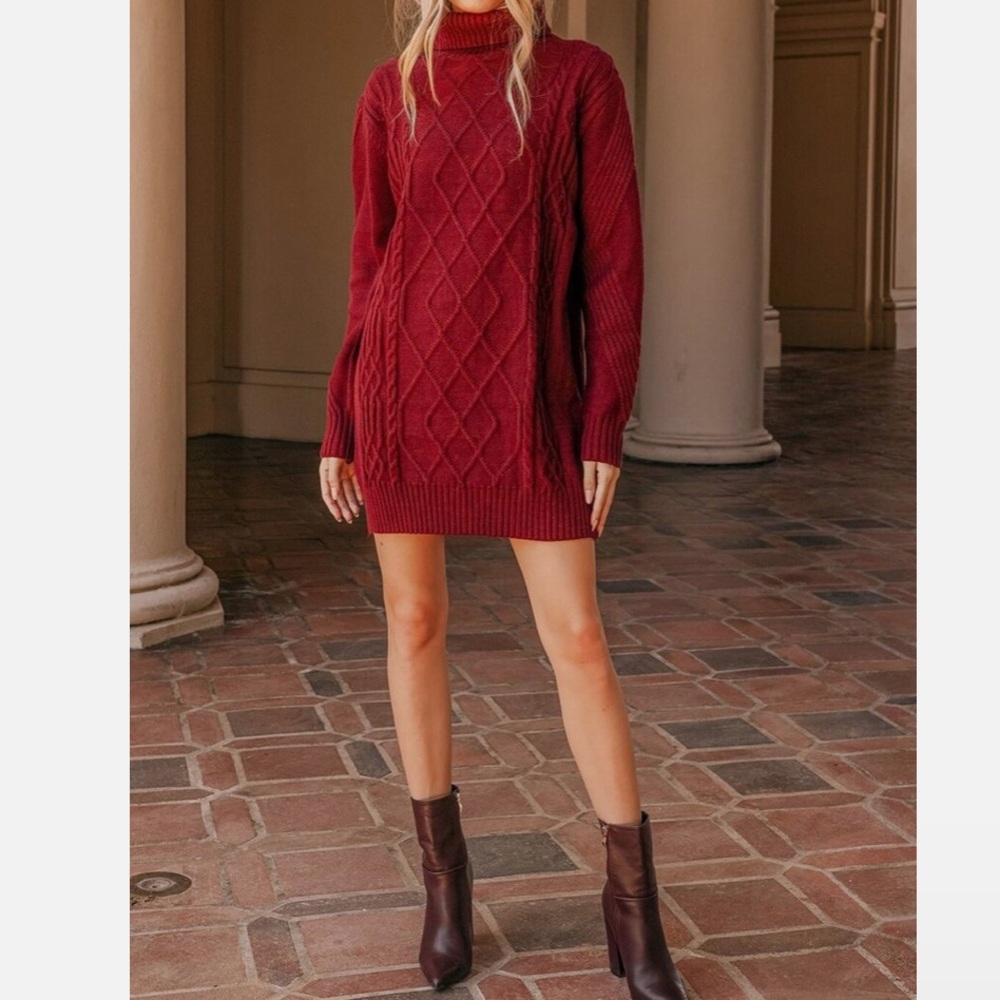 Lulus Burgundy Sweater Dress